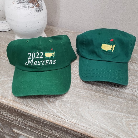 2022 Masters Green Cotton Hat Cap AUGUSTA NATIONAL GOLF American Needle Lot Of 2 - Picture 1 of 12